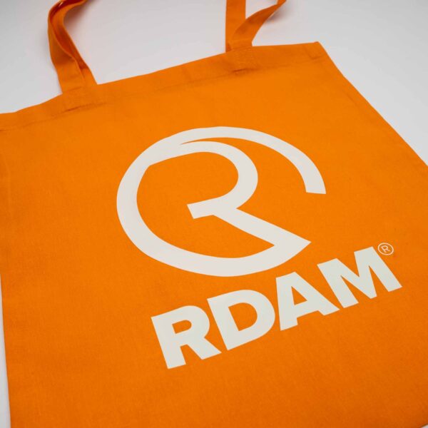 RDAM® | Iconic Wit op Oranje | Tote Bag
