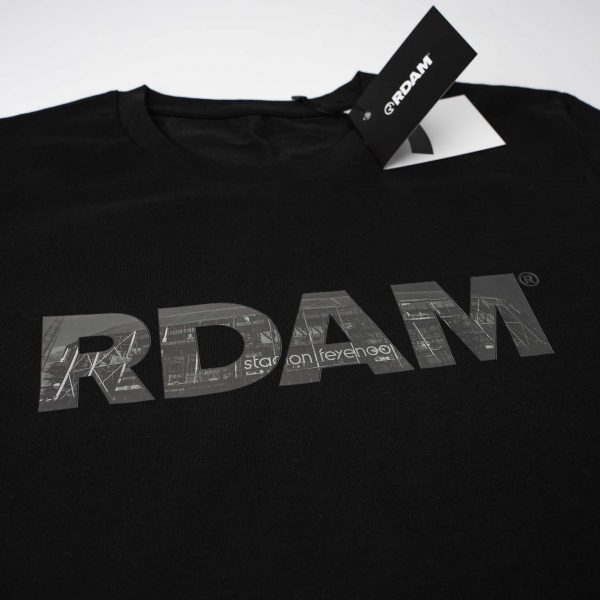 RDAM® | Feyenoord Kuip Blackout op Zwart | T-Shirt