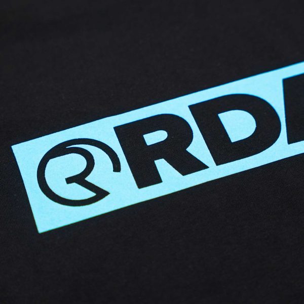 RDAM® | Outline Flock Ice Blue op Zwart | Hoodie