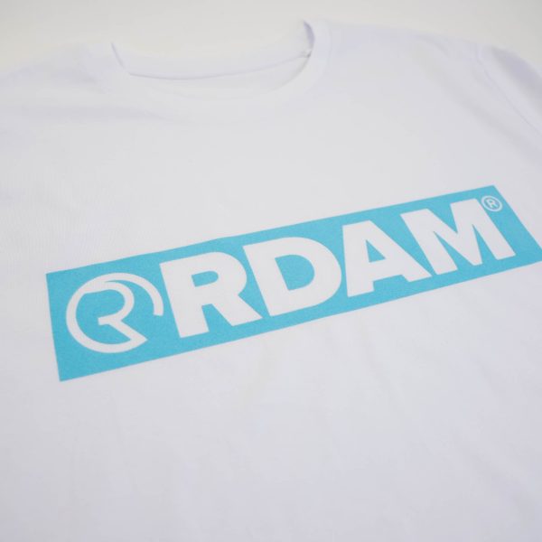 RDAM® | Outline Flock Ice Blue op Wit | Hoodie