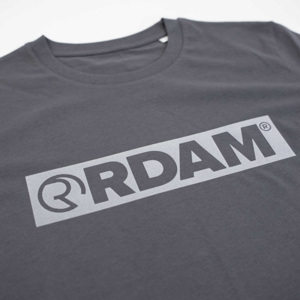 RDAM® | Outline Flock Grijs op Antraciet | T-Shirt