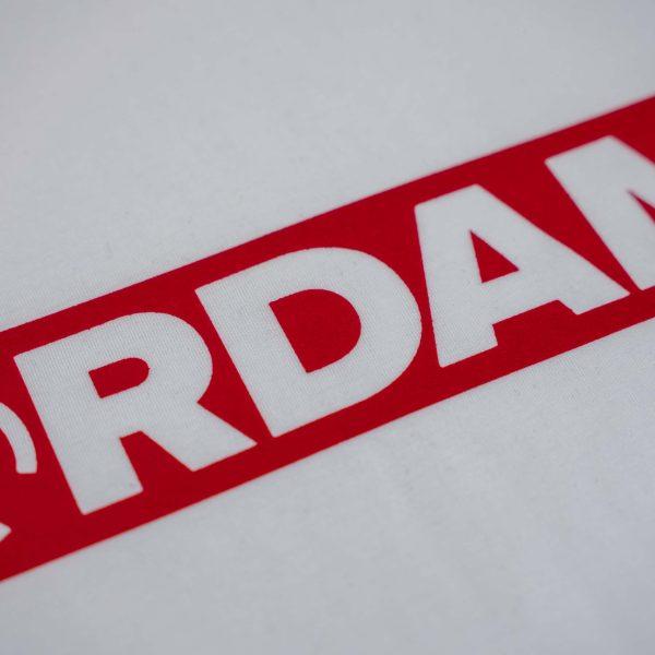 RDAM® | Outline Flock Rood op Wit | Hoodie