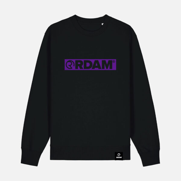 RDAM® | Outline Flock Paars op Zwart | Sweater