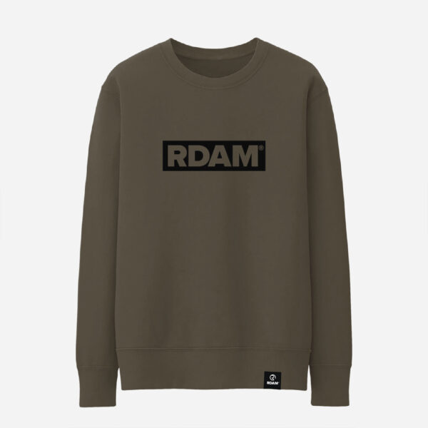 RDAM® | Outline Flock Zwart op Khaki Groen | Sweater