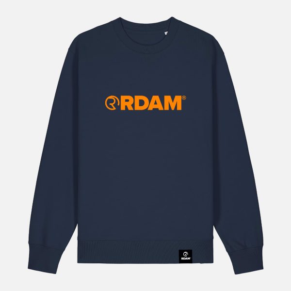 RDAM® | Iconic Essential Neon Oranje op Navy Blue | Sweater