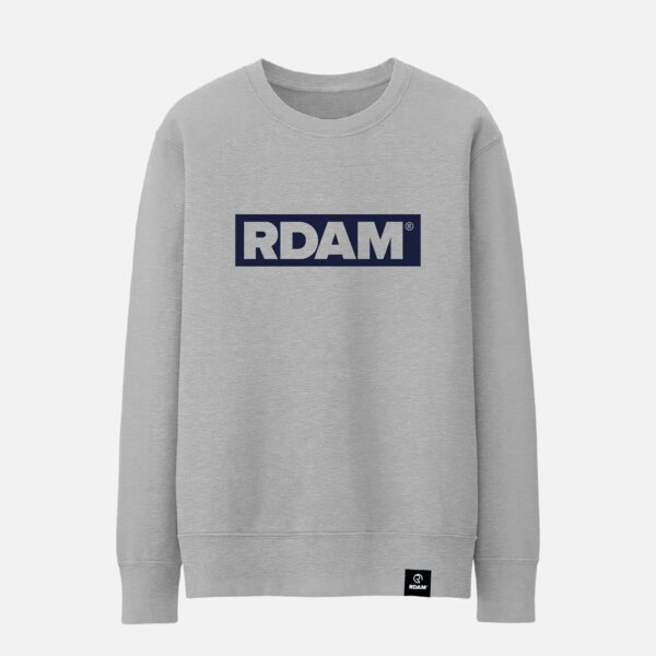 RDAM® | Outline Flock Navy op Grijs | Sweater