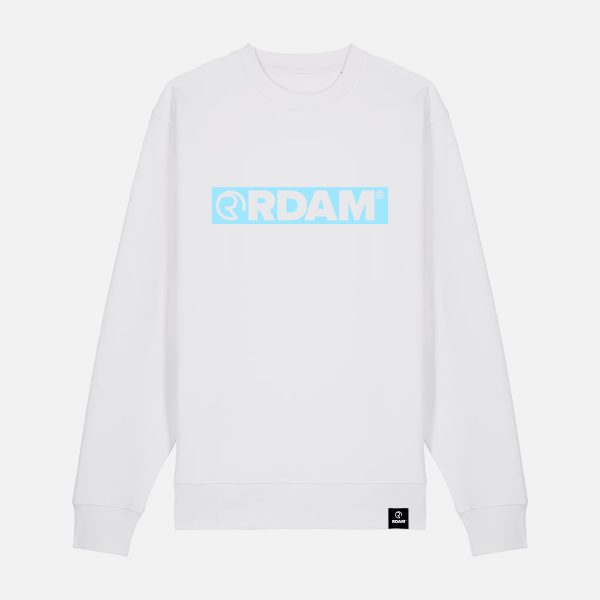RDAM® | Outline Flock Ice Blue op Wit | Sweater