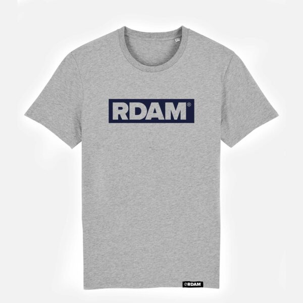 RDAM® | Outline Flock Navy op Grijs | T-Shirt