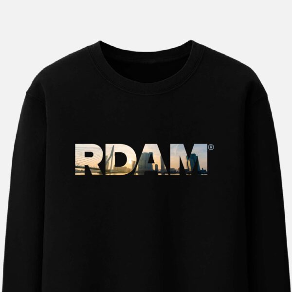 RDAM® | Rotterdam Skyline V2 op Zwart | Sweater