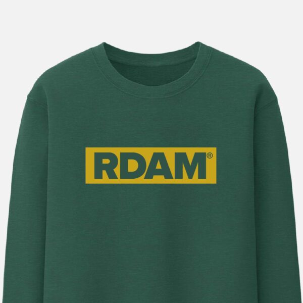 RDAM® | Outline Flock Yellow op Groen | Sweater